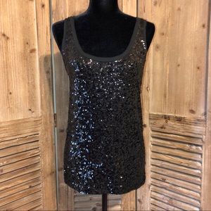 J. Crew NWT sequin tank black small.